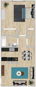 One Bedroom / One Bath - 602 Sq.Ft.*
